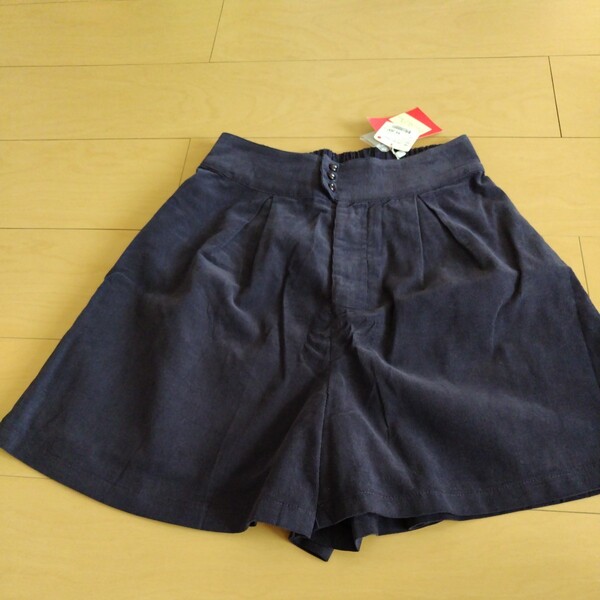 ショートパンツ キュロットパンツ ネイビー 紺 青 クリシェドゥパリス 秋冬 ウエストゴム入り 新品未使用 タグ付き
