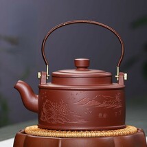 ティーポット耐熱 宜興紫砂壺 陶磁器 紫砂 後手 茶道具 セラミック 磁器 陶器 唐物 中国 まだら模様 手作り 中国茶器 本物 芸術品 lh905_画像1