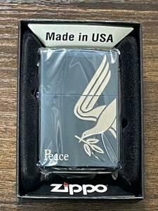 zippo Peace ブルーチタン シルバー 刻印 限定品 たばこメーカー 2007年製 ピース 懸賞品 PEACE デットストック ケース 保証書