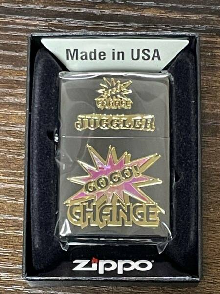 zippo JUGGLER SHELL BLACK 2面加工 ジャグラー シェル 2022年製 特殊加工品 ブラック カラー GO GO CHANCE KITA DENSHI ケース 保証書