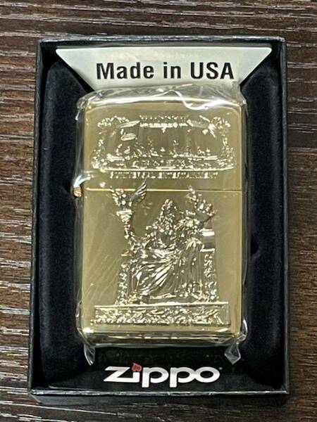 zippo MILLION GOD ZEUS ミリオンゴッド ゴールドメタル 2015年製 立体メタル 両面デザイン スロット GOLD METAL 神熱 ゼウス ケース