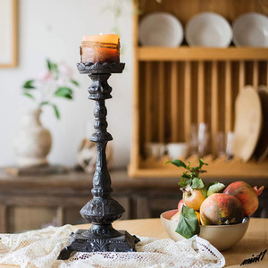 [ anti-rust processing was done high quality. cast iron material ] candle holder Northern Europe manner antique interior romance сhick party tina- England manner 