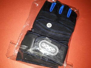 ** half finger fitness glove M* new goods * black blue **