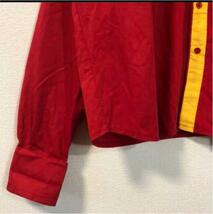 US古着　ワークシャツ　メンズXL赤　ワッペン刺繍　マルチカラーストリート_画像5