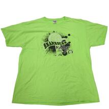 JERZEES　バレーボールイラストロゴプリント半袖Tシャツ黄緑XL_画像1