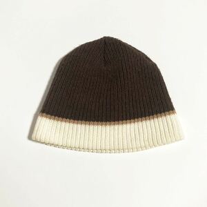 USA製 ☆ GOORIN BROS ニットキャップ ワッチキャップ ニット帽 ブラウン ホワイト フリー アメカジ ストリート スケーター 古着■SHWN13