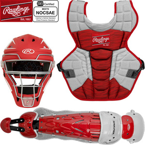 送料無料 【USA物】 Rawlings ローリングス キャッチャー防具セット VELO 2.0 少年硬式 リトルリーグ用　12歳以下 レッド rwcsv2y-rd