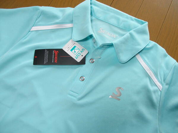 送料無料 スリクソン SRIXON レディース テニス ポロシャツ SDP-1729W アイスブルー O(LL)サイズ UVカット・服装規定適応