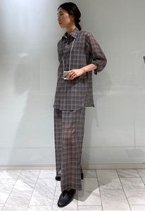 AURALEE (Women)/オーラリー WOOL　RECYCLE　POLYESTER　SHEER　CHECK　PANTS