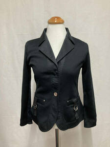 #63_0019 free shipping [ secondhand goods ] [ Judy collection ] soft tailored jacket lady's black / rib knitted 40E size 
