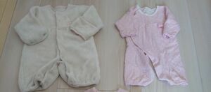 新生児 ロンパース ２枚セット ピンク 白 【近日、処分品】