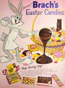 稀少！1958年Brach`s広告/チョコレート・キャンディ/飴/バックスバニー/ウサギ/アニメ/G