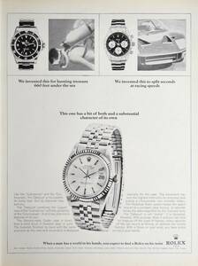 稀少・広告！1966年ロレックス 時計広告/Rolex Oyster Perpetual Datejust/Submariner/Cosmograph/Watch/K