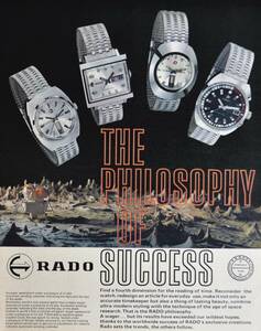 稀少・時計広告！1969年ラドー 時計広告/Rado Voyager/Manhattan/DiaStar 8/Captain Cook/Watches/Swiss/W