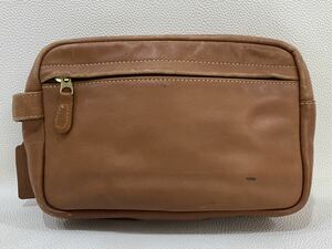 R3I082◆本物◆ コーチ COACH オールドコーチ 本革レザー ブラウン色 ロゴ クラッチバッグ セカンドバッグ