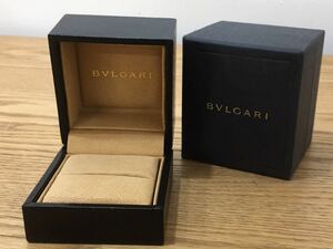 D3I046◆ ブルガリ BVLGARI レザー 黒 指輪ケース リングケース 空き箱 