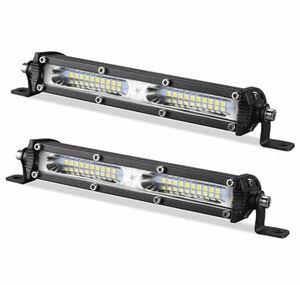 ワークライト ライトバー 120W LED作業灯 汎用オフロード 12v/24v対応 7インチ 2個 トラック 車外灯 農業機械 ホワイト