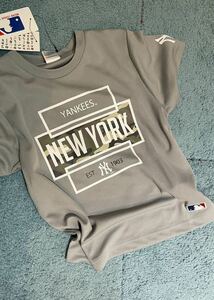 新品　アウトレット品　ヤンキースチームTシャツ　グレー　140センチ