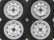 新品タイヤ 中古鉄ホイールセット 145R12 6PR LT 12インチ 12x4.0B 4穴 PCD100 145/80R12 80/78N LT 相当 冬 スバル a18416_画像3