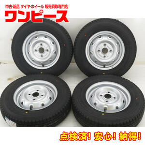 新品タイヤ 中古鉄ホイールセット 145R12 6PR LT 12インチ 12x4.00B 4穴 PCD100 145/80R12 80/78N 相当 冬 a18533