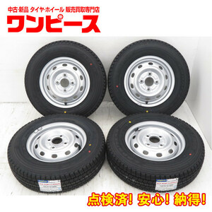 新品タイヤ 中古鉄ホイールセット 145R12 6PR LT 12インチ 12x4.0B 4穴 PCD100 145/80R12 80/78N LT 相当 冬 スバル a18416