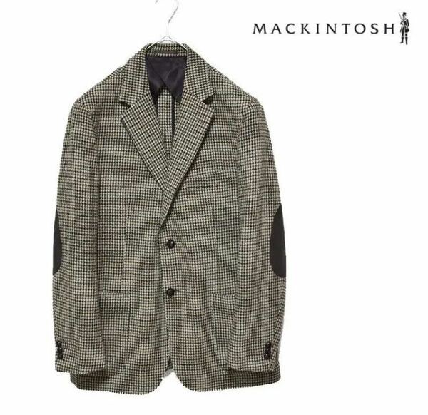 【美品】MACKINTOSH LONDON マッキントッシュ ロンドン 千鳥格子 エルボーパッチ テーラード ジャケット ブラウン M