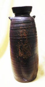 備前焼花瓶 陶器 φ８.5×１３cm ヤ