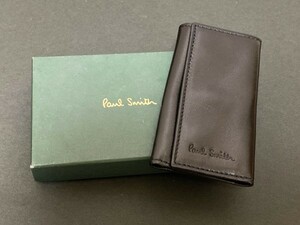  Paul Smith Paul Smith чехол для ключей кожа 4 полосный черный с коробкой 