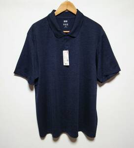 新品 2023年 UNIQLO ユニクロ ★大きいサイズ・メンズ4XL(5L)サイズ★ ドライEXポロシャツ（半袖） 半袖ポロシャツ 半袖シャツ ネイビー