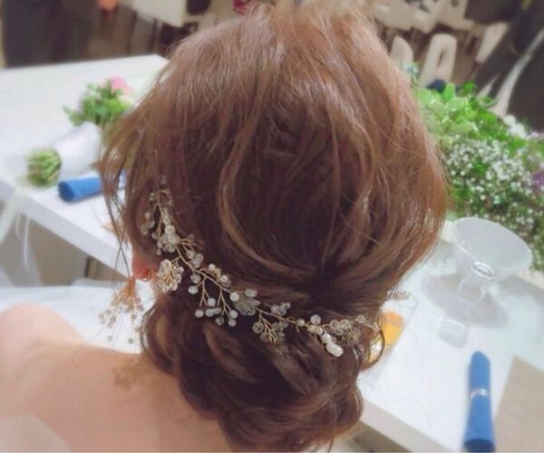 ヘッドドレス ヘアアクセサリー 前撮り ブライダル　小枝ベッドドレス　新品未使用 髪飾り