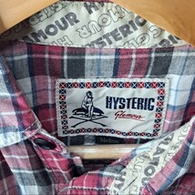 【リネン100%】ヒステリックグラマー　HYSTERIC GLAMOUR ローリングストーンズ　ワッペンカスタム　半袖　チェックネルシャツ　Ｍサイズ_画像5