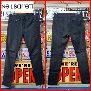 【定価￥64,900】ニールバレット　NEIL BARRETT　ストレッチ　スキニー　ブラックパンツ　ブラックデニム　30