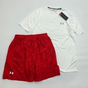 UNDER ARMOUR アンダーアーマー ヒートギア　Tシャツ&ショーツ　1325167-100 MRN 2978 白赤　XL