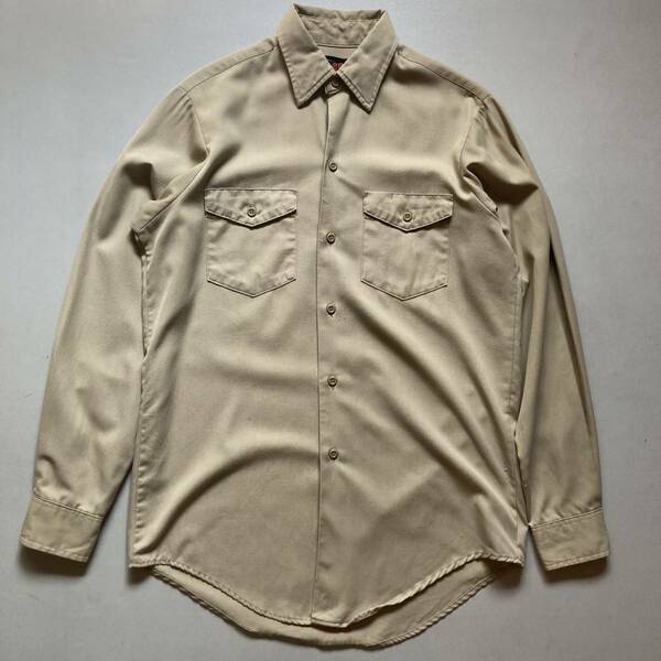 70s Lee L/S work shirt “made in USA” 70年代 Lee ワークシャツ 長袖シャツ 両フラップ付き USA製 アメリカ製 ベージュ