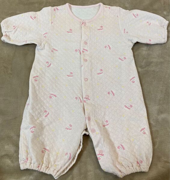 カバーオール ロンパース 50〜70サイズ ベビー服 女の子 ピンク かわいい