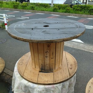 木製ドラム 直径97cm 高さ61cm ガーデニング BBQ ケーブルドラム 電線ドラム 愛知県豊橋市 T18