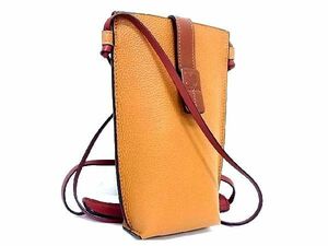 ■新品■未使用■ LOEWE ロエベ アナグラム レザー スマホポーチ スマホバッグ ショルダー レディース メンズ ブラウン系 AS1096