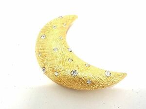 # ultimate beautiful goods # ChristianDior Dior Vintage moon rhinestone pin brooch pin badge accessory gold group AN9454