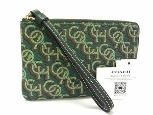 ■新品■未使用■ COACH コーチ CF548 PVC ポーチ マルチケース 小物入れ メンズ レディース グリーン系 BG1614