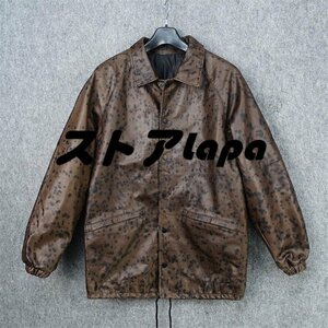 実用★ レザージャケット 上品　カジュアル　個性　本革 牛革　高級　ライダースジャケット 　革ジャン Ｓ～3XL　ブラウン L1266