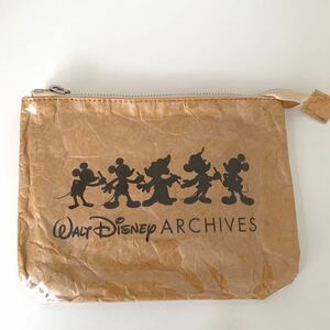 WALT DISNEY ARCHIVES ディズニー　ミッキー　フラットポーチ マルチケース ファスナー 小物入れ