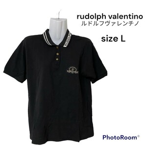 rudolph valentino ルドルフヴァレンチノ　Lサイズ　ポロシャツ　ロゴ