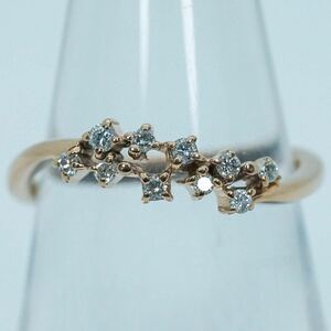 K18PG 2.2g ♯11 ピンクゴールド ラウンドブリリアントカット レディース ダイヤモンドリング Diamond Ring ユニセックス 指輪 仕上げ済