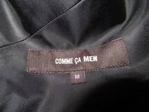 ★COMME CA MEN/コムサメン★美品　M　黒　やぎ革袖　ナイロンMA-1　リブ付_画像7