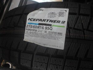 送料無料【BRIDGESTONE】未使用ラベル付き！2018年製造！ICEPARTNER2☆215/60R16☆1本のみ[新品タイヤ］タイヤ&ホイール招きモアイ像長野店