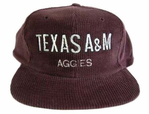 NCAA テキサス A&M大学 AGGIES 90s VINTAGE デッドストック ヴィンテージ スナップバック キャップ CAP SNAPBACK コーデュロイ アギーズ