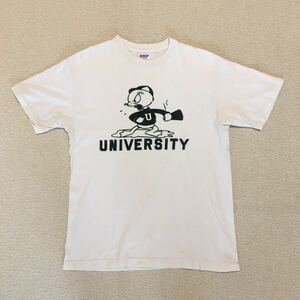 送料込 ダブルワークス ウエアハウス フロッキープリント Tシャツ Mサイズ white USED DUBBLE WORKS warehouse 半袖 白 アメカジ 古着 USED