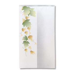 のれん 半間 暖簾 ピエゾ リーフ ボタニカル 緑×黄 TNR-0313
