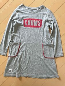 CHUMS チャムス　長袖　ワンピース　XL 140 グレー