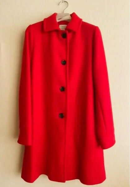 未使用極美品　深みのある美しい赤☆JETSET SOLO PLUS　ロングコート ウールコート